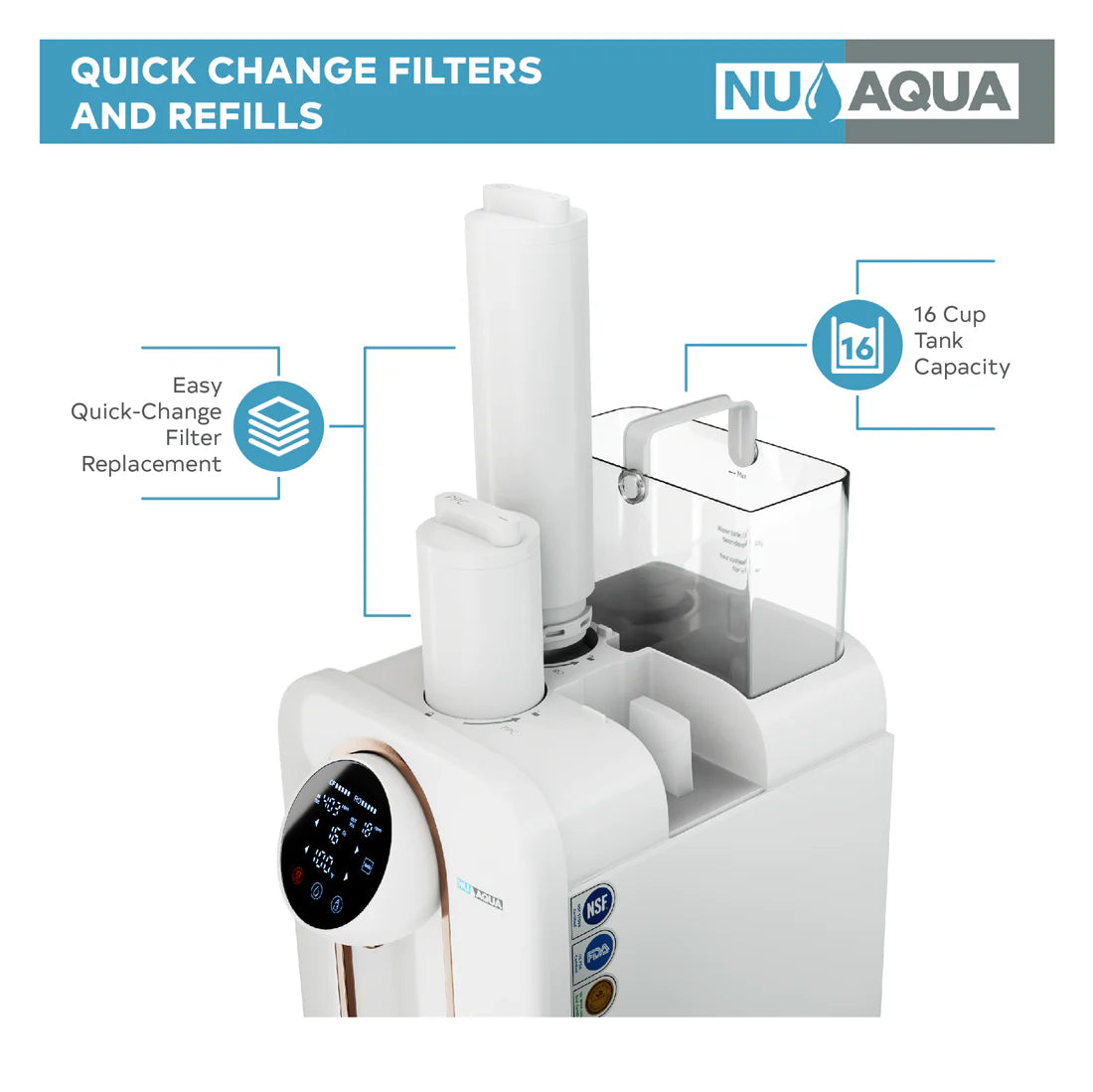 NU Aqua 4-Stage COUNTERTOP Reverse Osmosis System with Hot Water