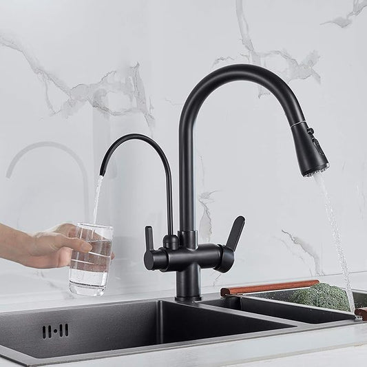 Kitchen spout with extra RO spout attached - Black